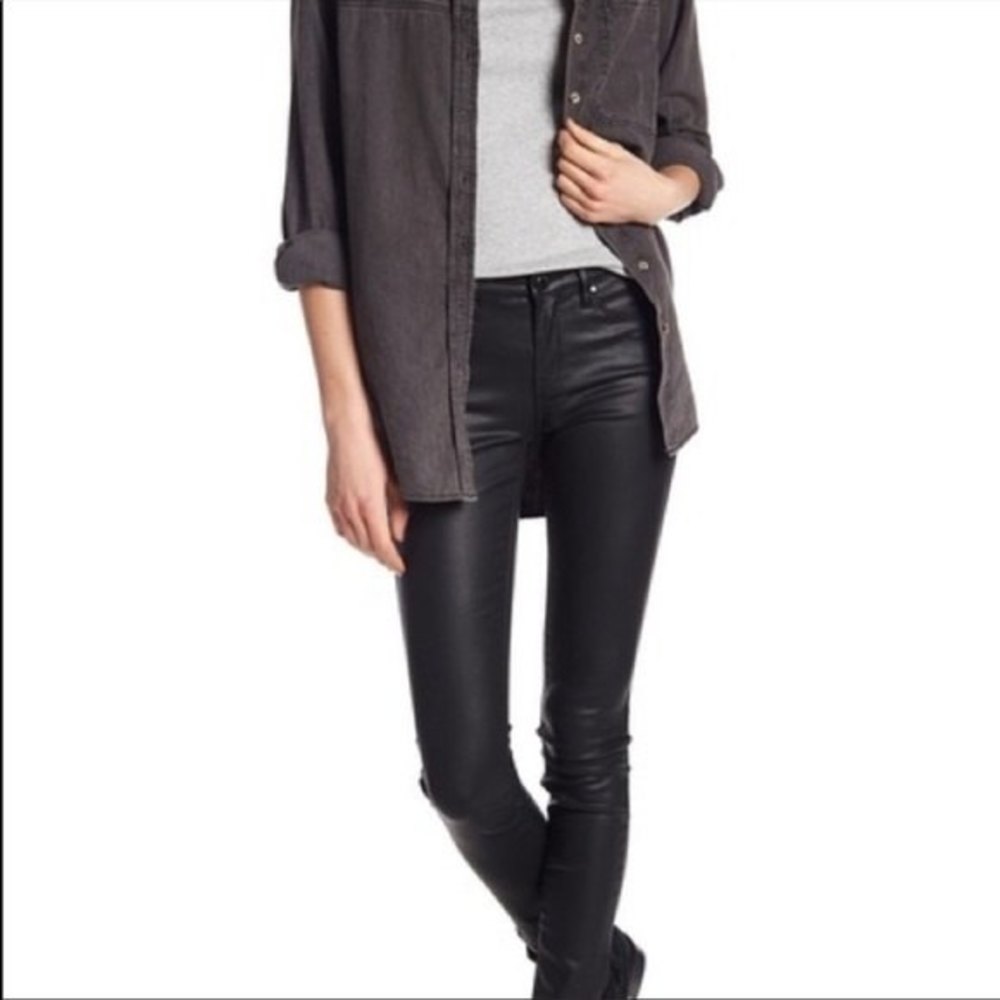 Bank NYC Faux Leather Pants Black Sz 27